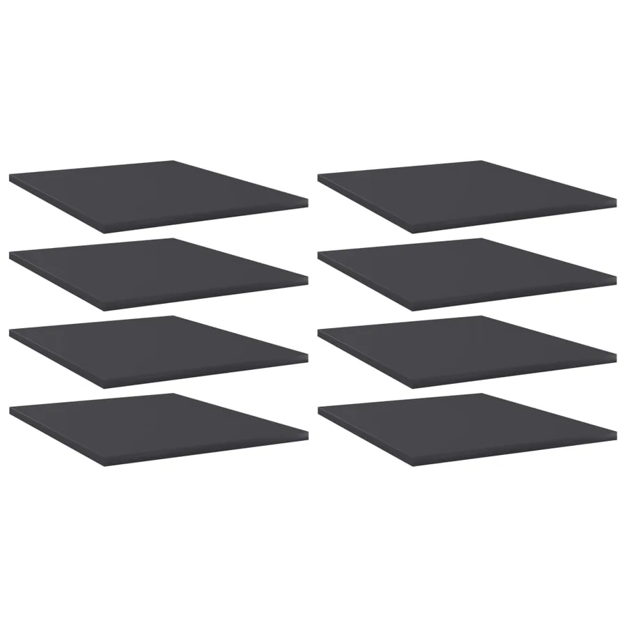 Panneaux de bibliothèque 8 pcs gris bois d’ingénierie