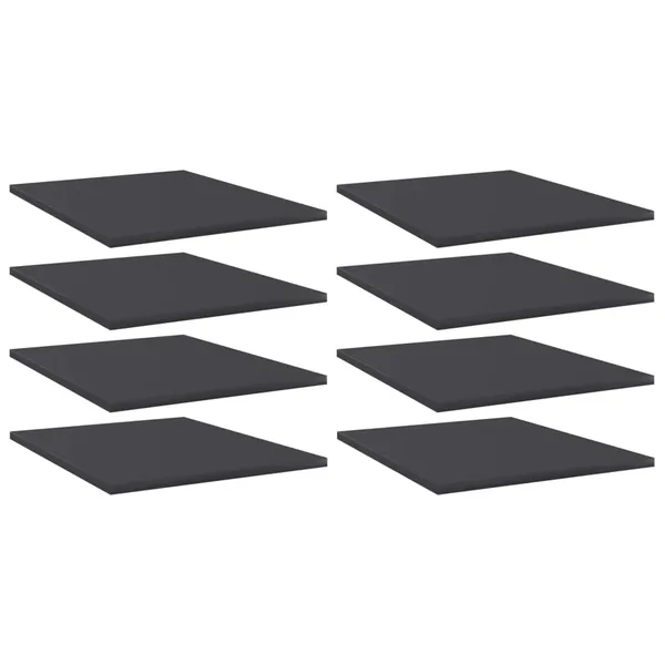 Panneaux de bibliothèque 8 pcs gris bois d’ingénierie