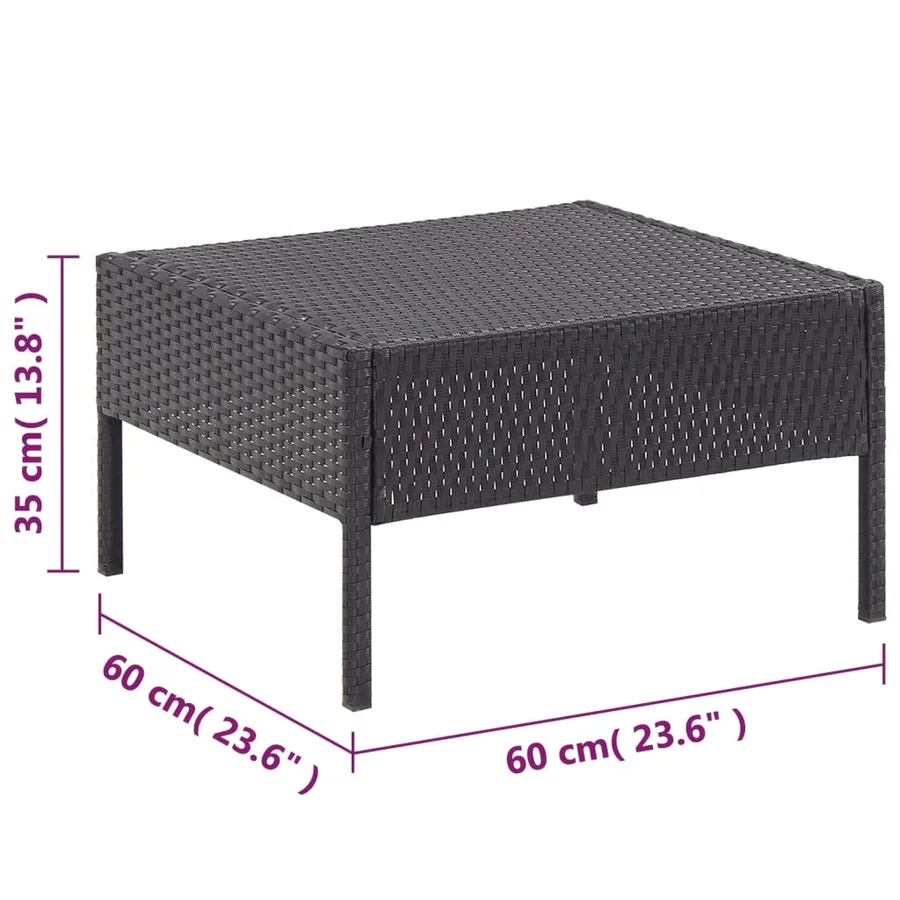 Salon de jardin 6 pcs avec coussins résine tressée noir - 19