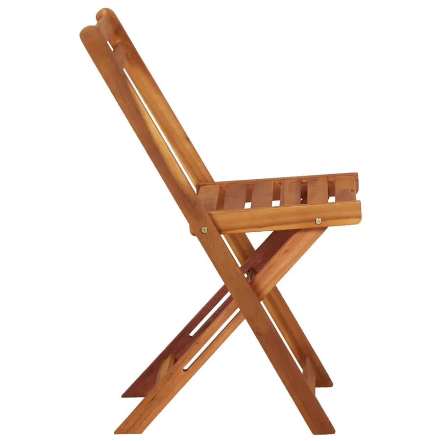 Table à jardinière et 2 chaises de bistro bois d'acacia massif - 11