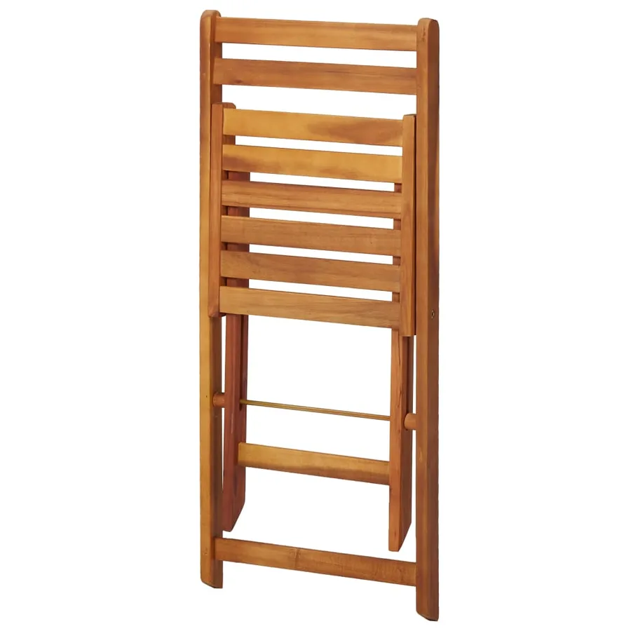 Table à jardinière et 2 chaises de bistro bois d'acacia massif - 13