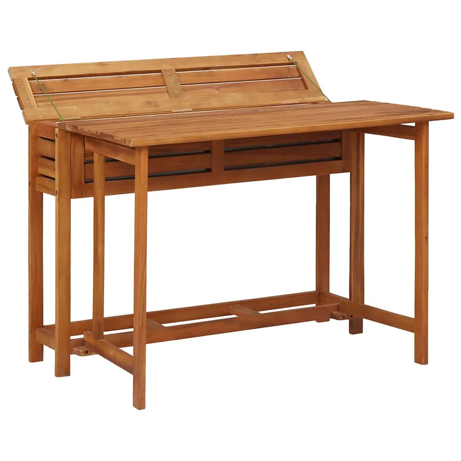 Table à jardinière et 2 chaises de bistro bois d'acacia massif - 8