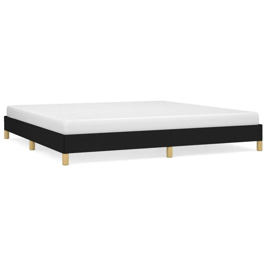 Cadre de lit sans matelas noir 200x200 cm tissu - 2