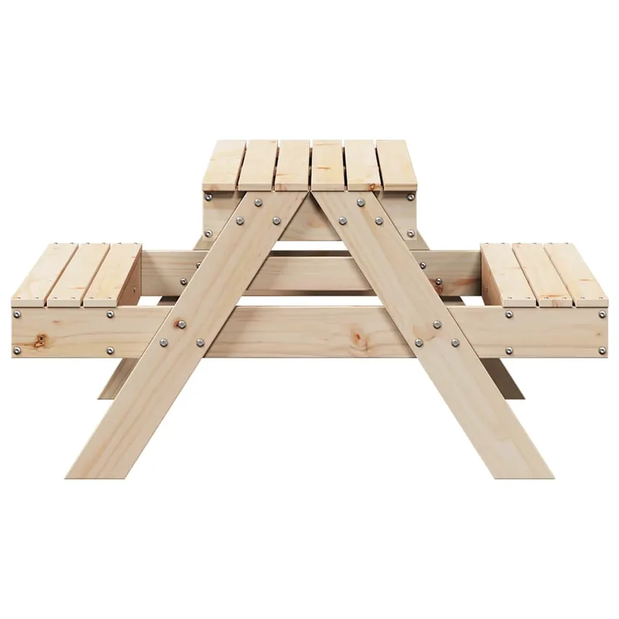 Table de pique-nique avec bac à sable pour enfants pin massif - 6