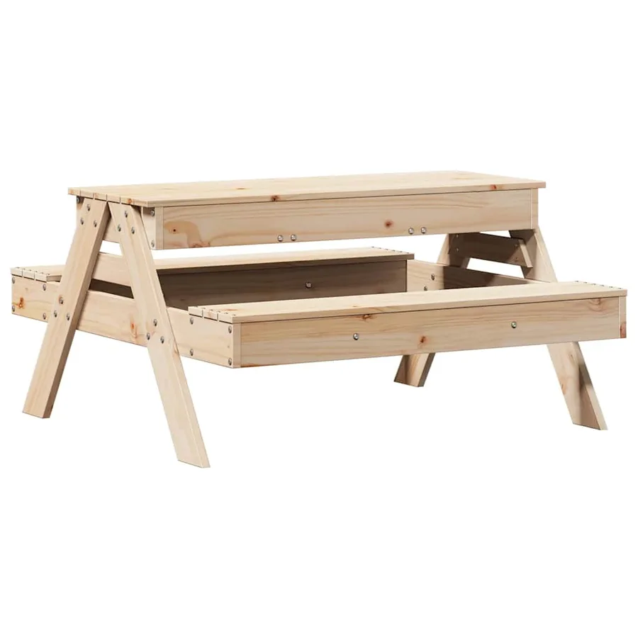 Table de pique-nique avec bac à sable pour enfants pin massif - 7