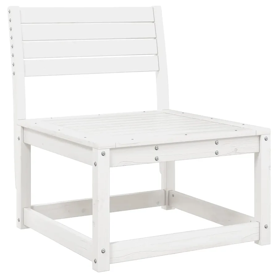 Canapés de jardin avec coussins 2pcs blanc bois de pin massif - 4