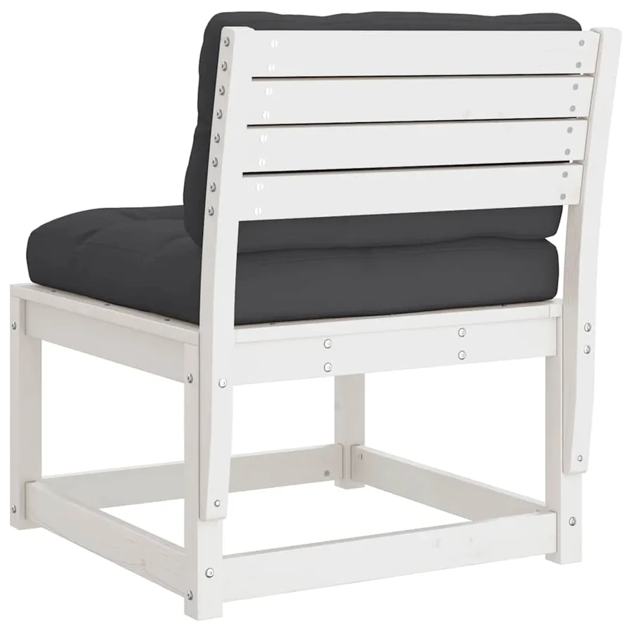 Canapés de jardin avec coussins 2pcs blanc bois de pin massif - 8