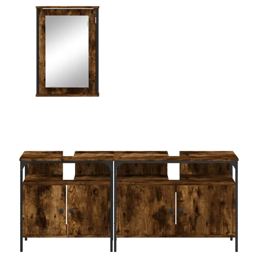 Ensemble de meubles de salle de bain 3 pcs Chêne fumé - 6