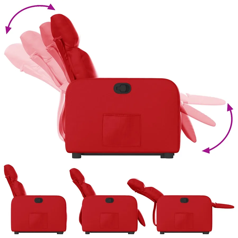 Fauteuil inclinable Rouge Similicuir - 7