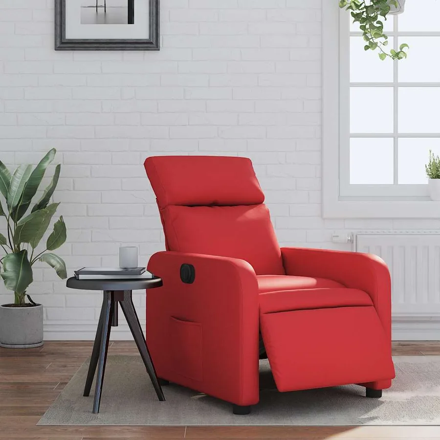 Fauteuil inclinable électrique Rouge Similicuir - 15