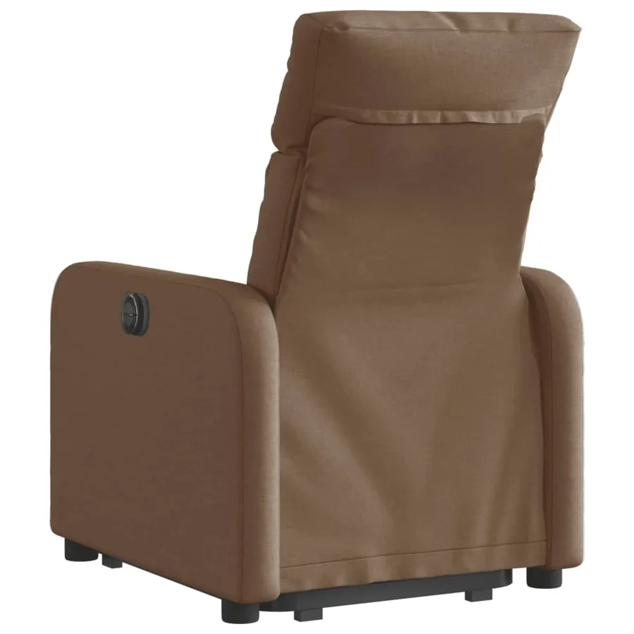 Fauteuil inclinable électrique marron tissu - 5
