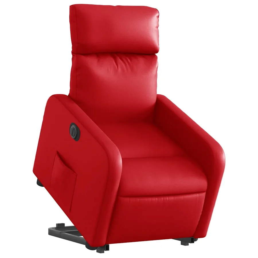 Fauteuil inclinable électrique rouge similicuir - 3