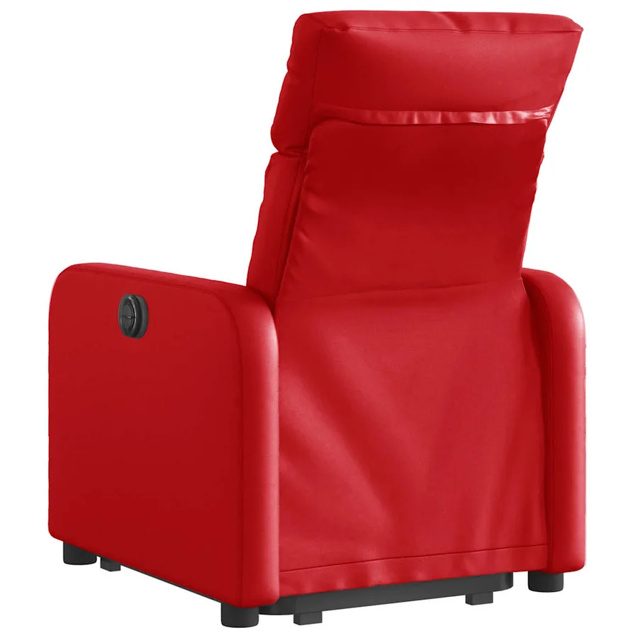 Fauteuil inclinable électrique rouge similicuir - 5