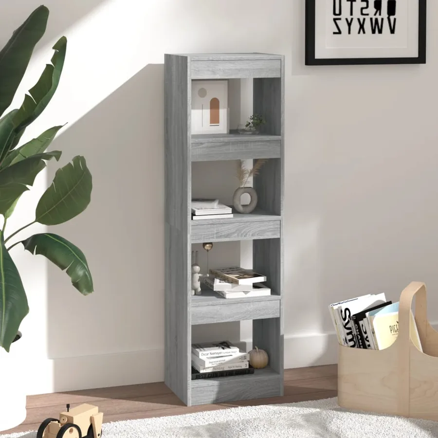 Bibliothèque/Séparateur de pièce Sonoma gris 40x30x135 cm - 4