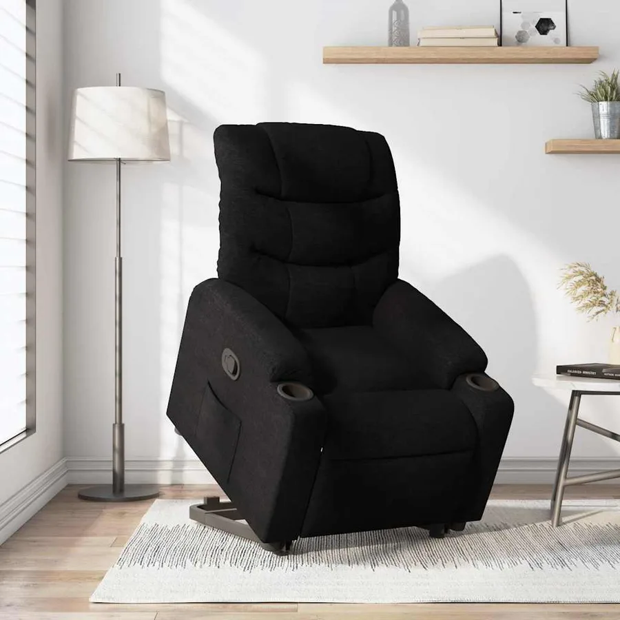 Fauteuil inclinable noir tissu - 16