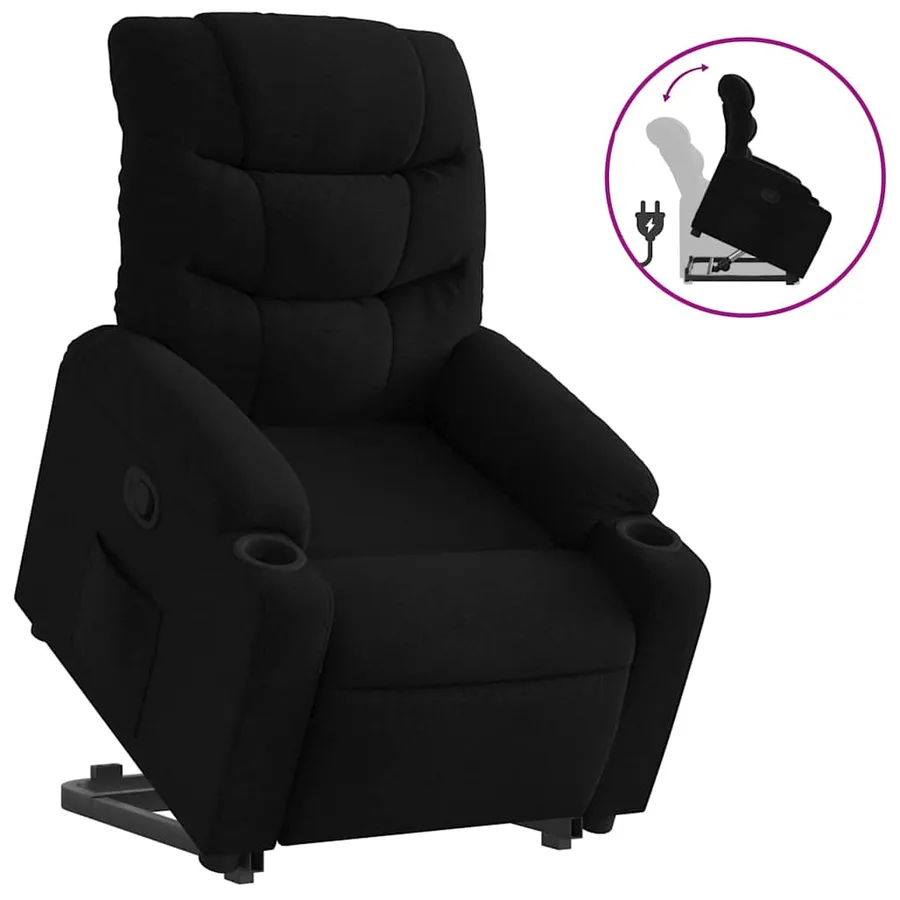 Fauteuil inclinable noir tissu - 2