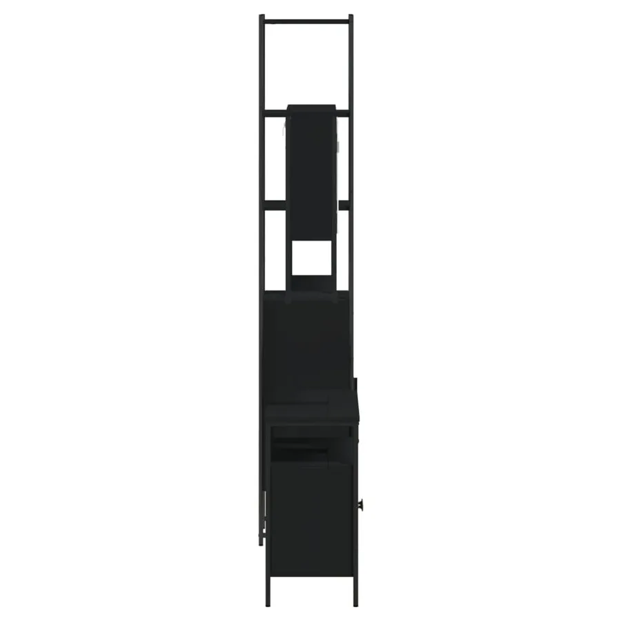 Ensemble de meubles salle de bain 3 pcs noir bois d'ingénierie - 7