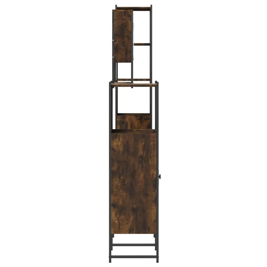 Ensemble de meubles de salle de bain 4 pcs Chêne fumé Bois - 7