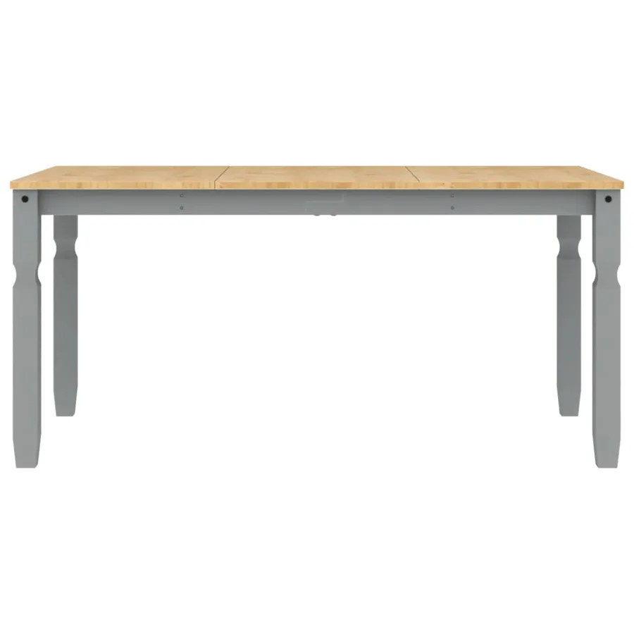 Table à manger Corona gris 160x80x75 cm bois massif de pin - 4
