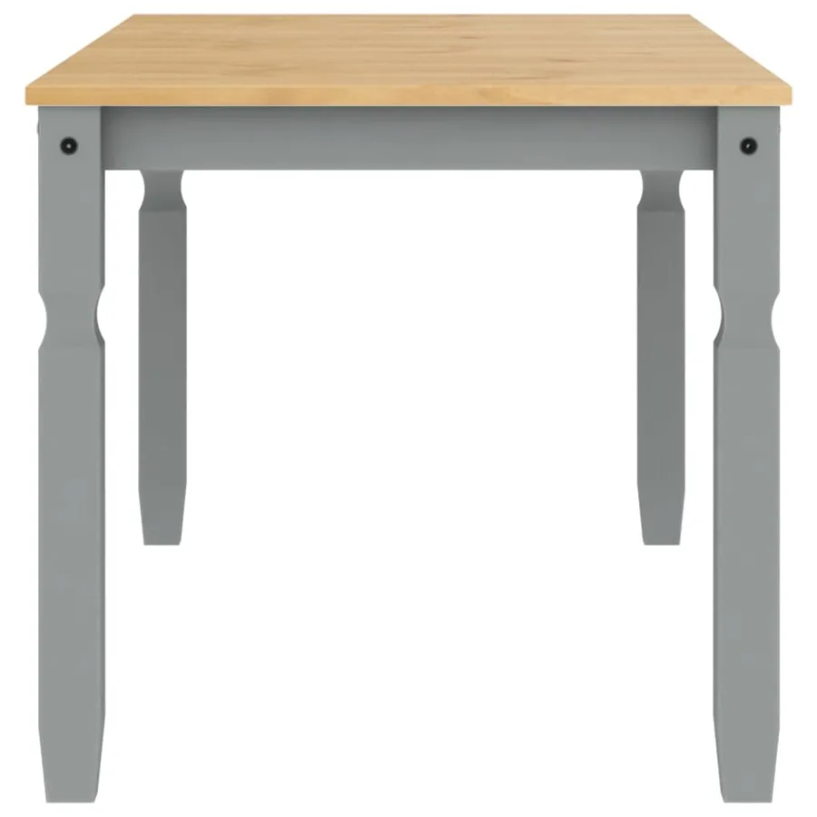 Table à manger Corona gris 160x80x75 cm bois massif de pin - 5