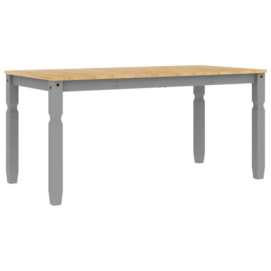 Table à manger Corona gris 160x80x75 cm bois massif de pin - 6