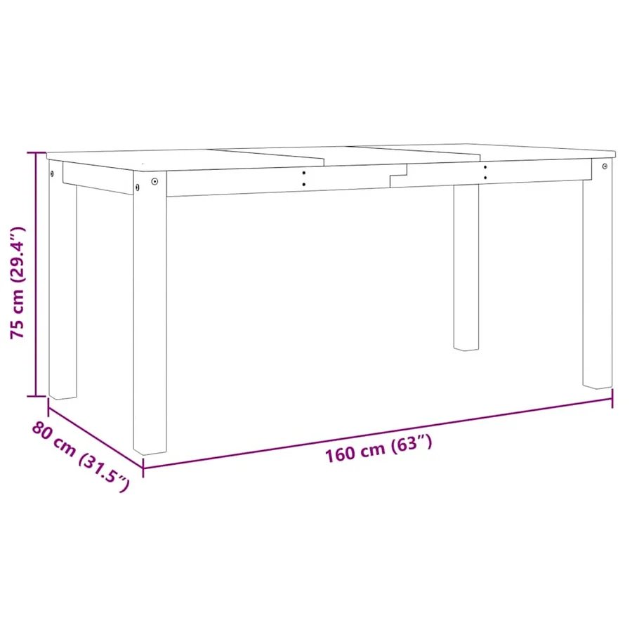 Table à manger PANAMA 160x80x75 cm bois massif de pin - 8