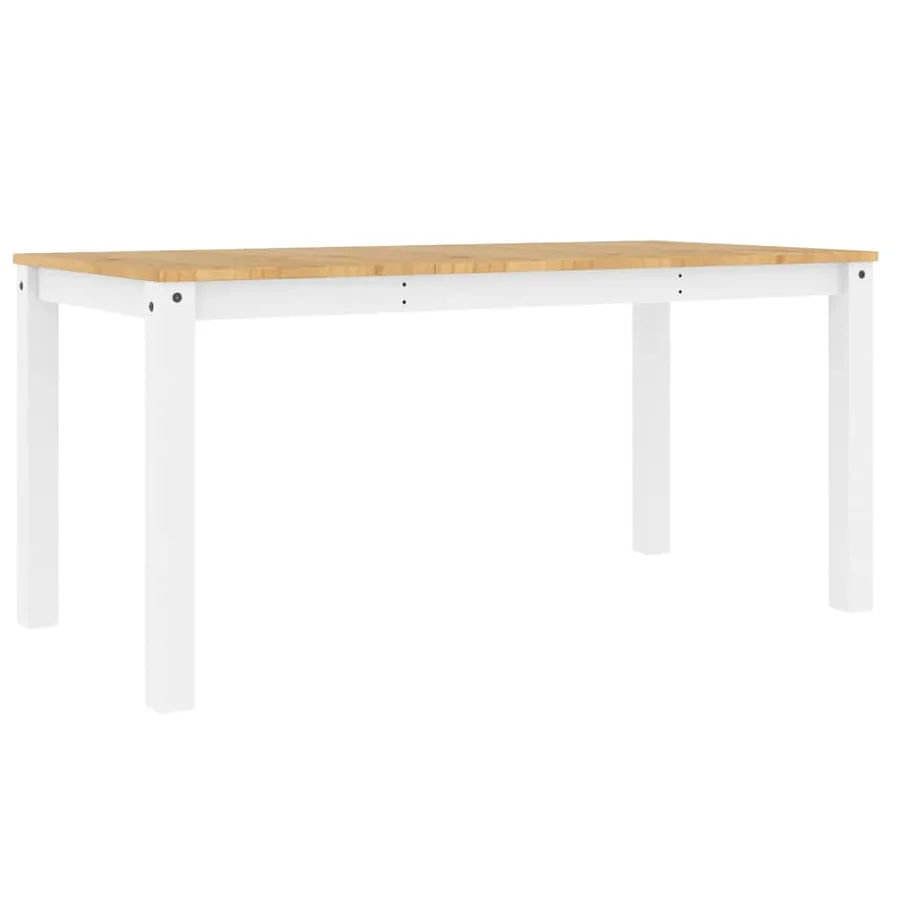 Table à manger PANAMA blanc 160x80x75 cm bois massif de pin - 2