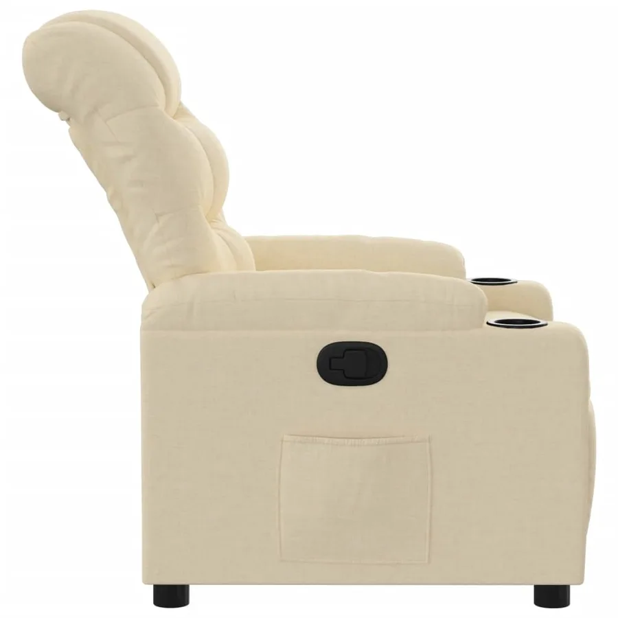 Fauteuil inclinable Crème Tissu - 7