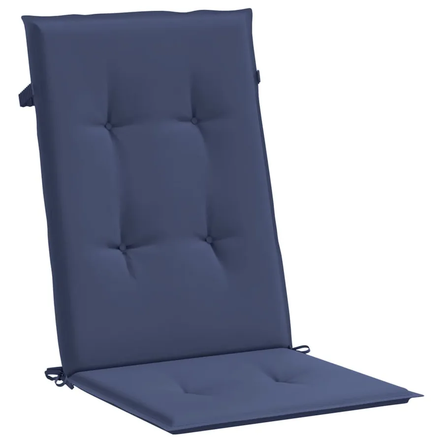 Coussins de chaise à dossier haut lot de 6 bleu marine tissu - 4