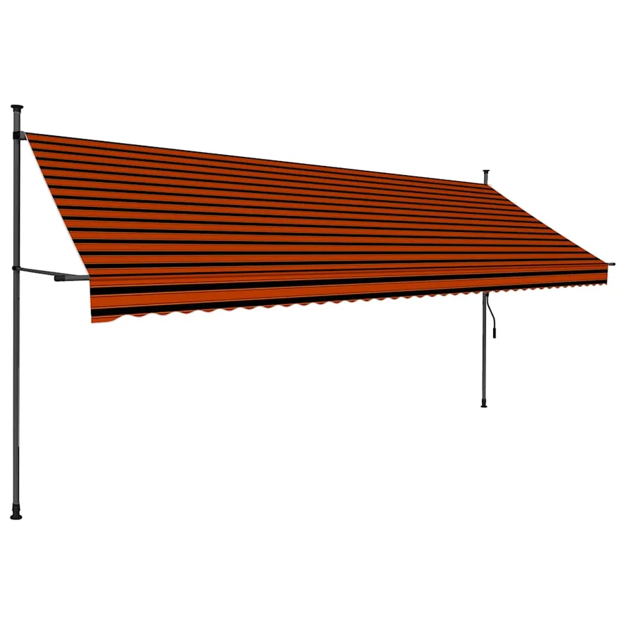 Auvent manuel rétractable avec LED 400 cm Orange et marron - 3