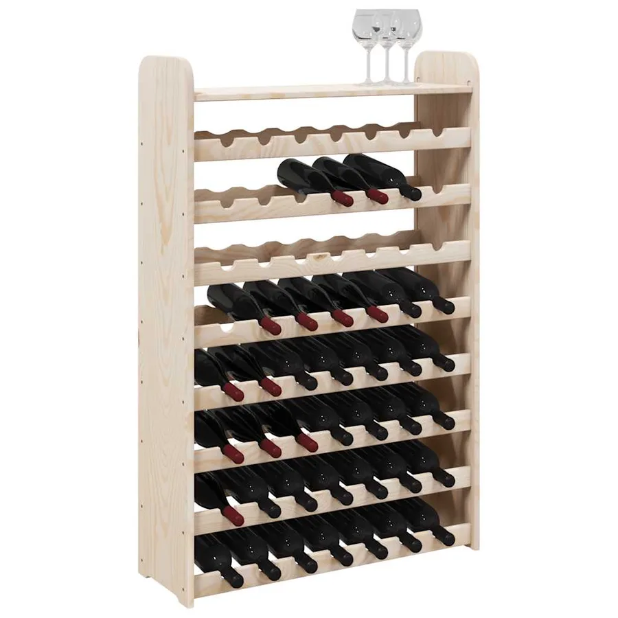 Casier à vin avec panneau supérieur bois de pin massif - 4