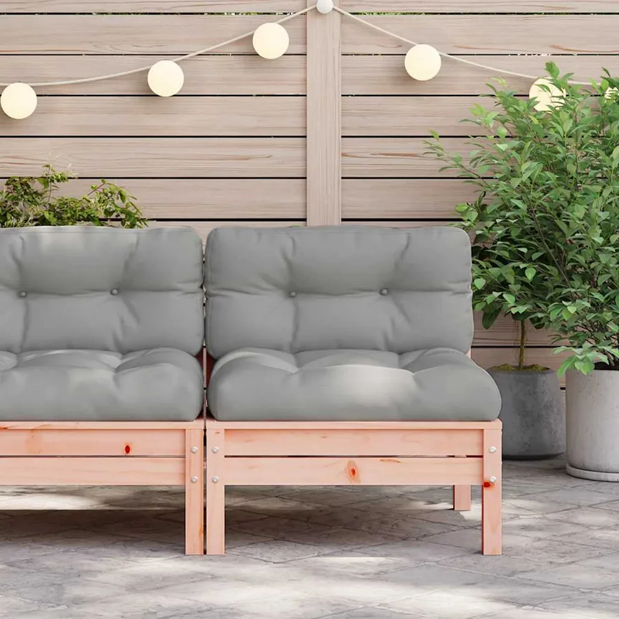 Canapé de jardin sans accoudoirs coussins bois massif douglas - 3
