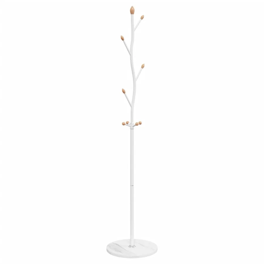Porte-manteau blanc 177 cm fer enduit de poudre - 2