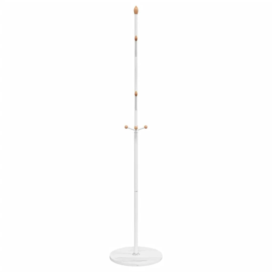 Porte-manteau blanc 177 cm fer enduit de poudre - 5