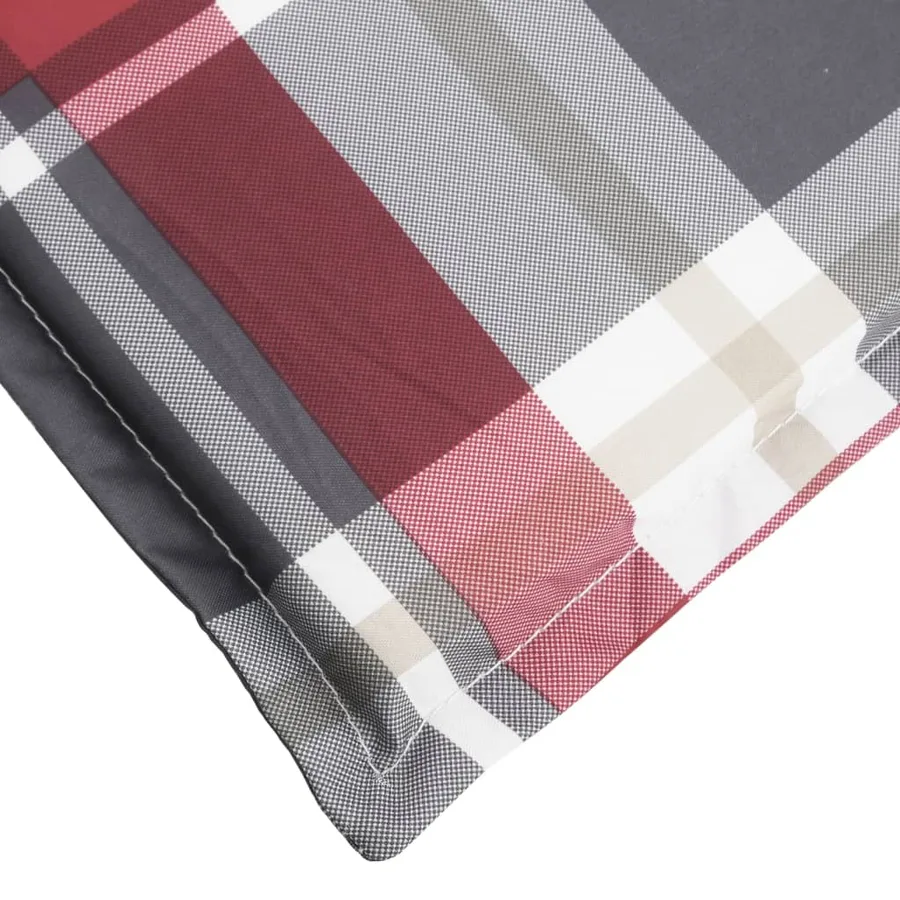 Coussin de chaise longue à carreaux rouge 200x60x3 cm - 6