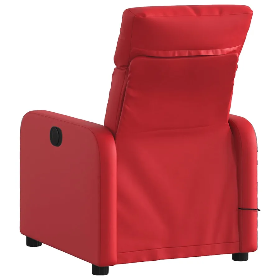 Fauteuil de massage inclinable rouge similicuir - 4