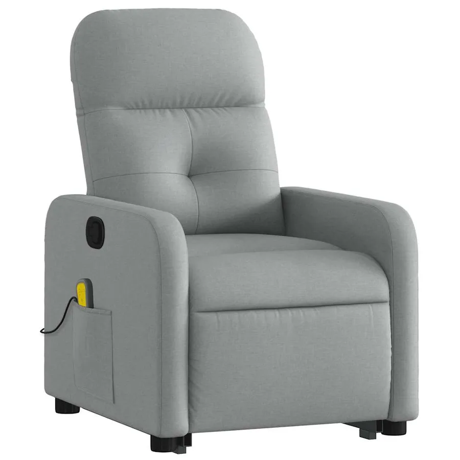 Fauteuil de massage inclinable Gris clair Tissu - 4