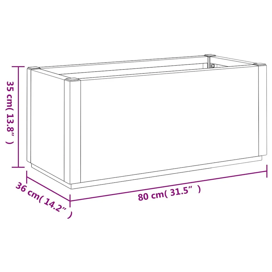 Jardinière gris foncé 80x36x35 cm PP - 10