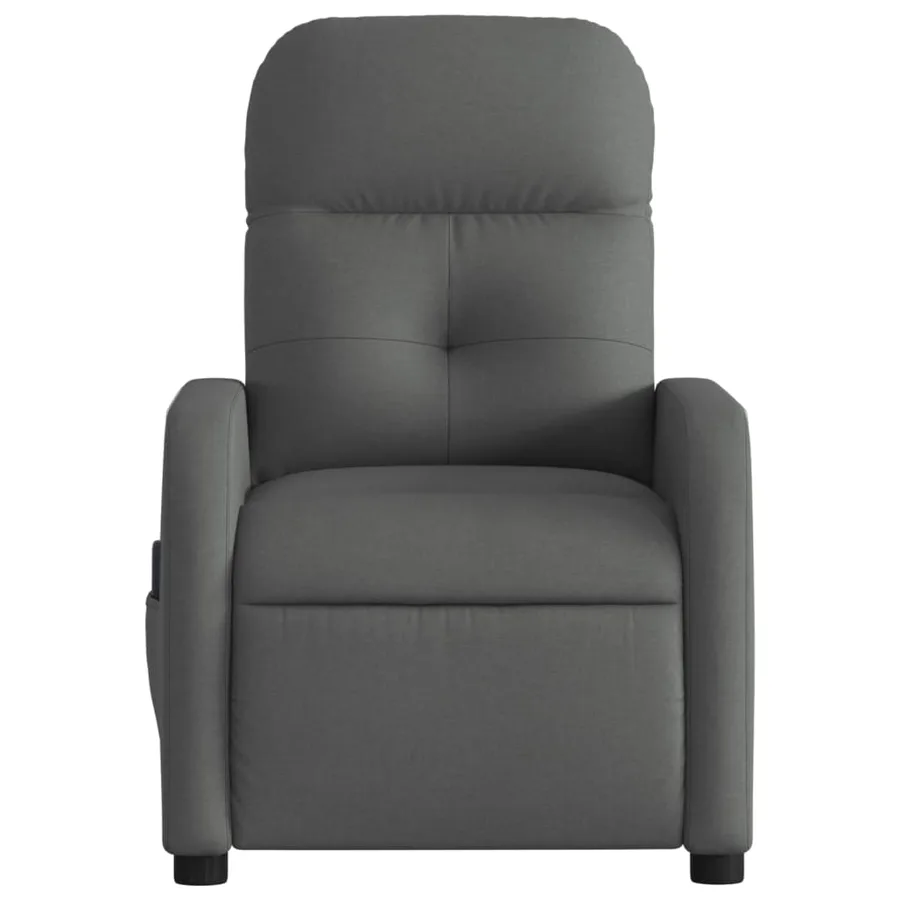 Fauteuil inclinable de massage gris foncé tissu - 7