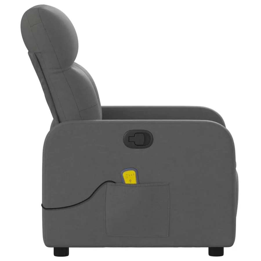Fauteuil inclinable de massage gris foncé tissu - 8