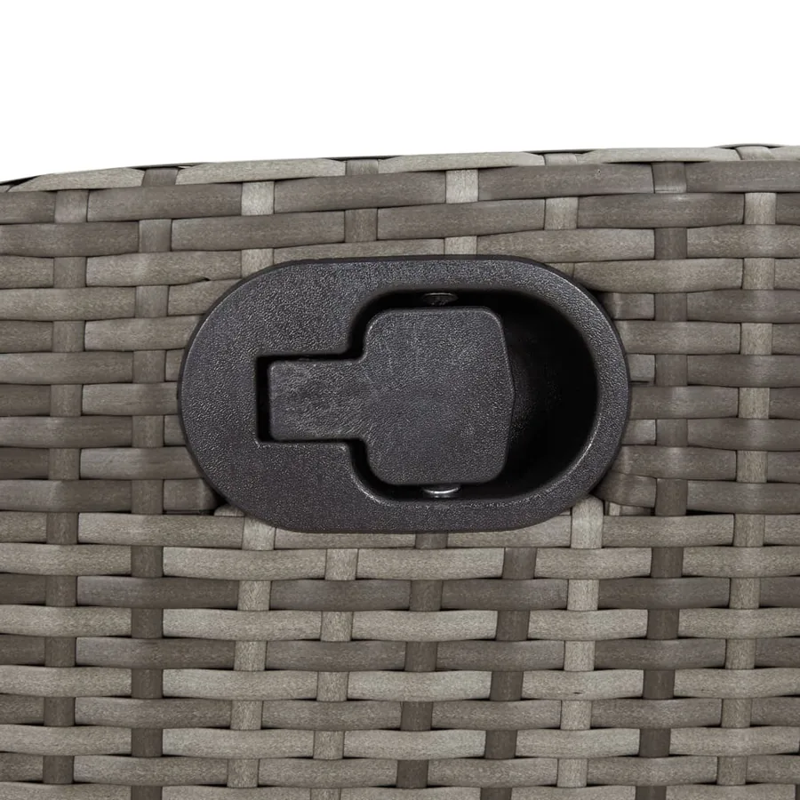 Banc inclinable de jardin avec coussins gris résine tressée - 8