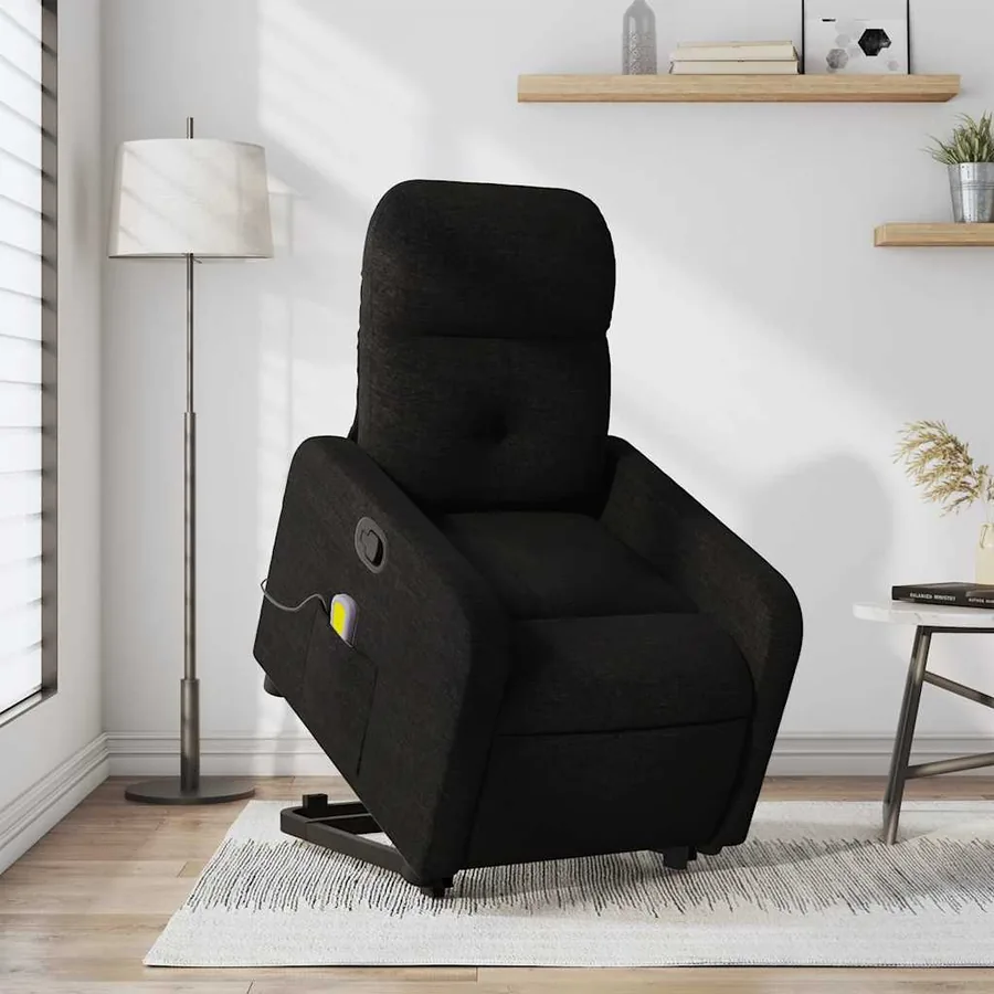 Fauteuil de massage inclinable Noir Tissu - 15