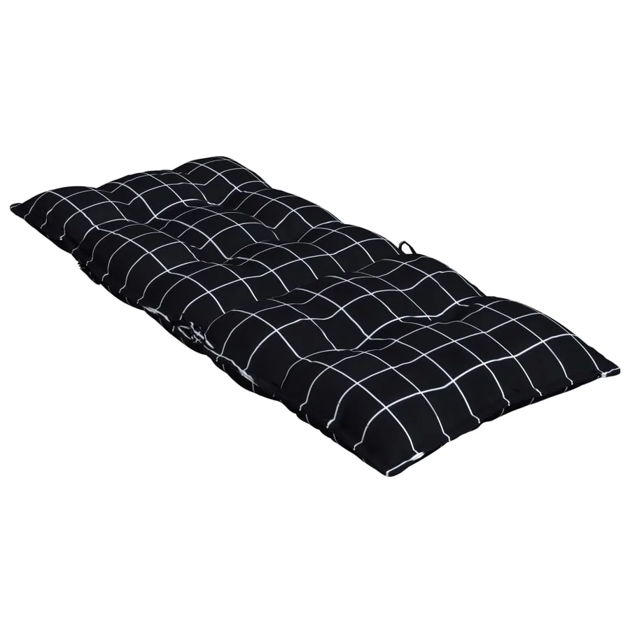 Coussins de chaise à dossier haut lot de 6 motif carreaux noir - 6
