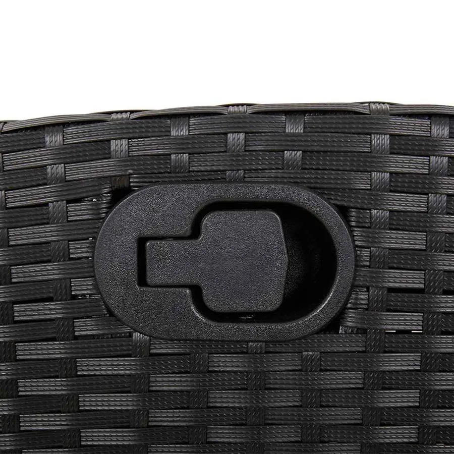 Banc inclinable de jardin avec coussins noir résine tressée - 8