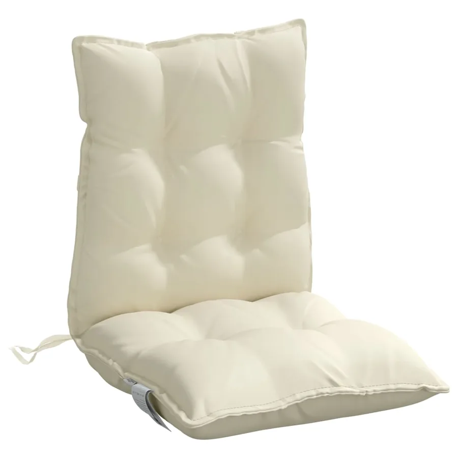 Coussins de chaise à dossier bas lot de 4 crème tissu oxford - 5