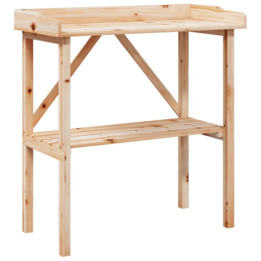 Table à plantes avec étagère 78x38x82,5 cm bois de sapin solide - 2