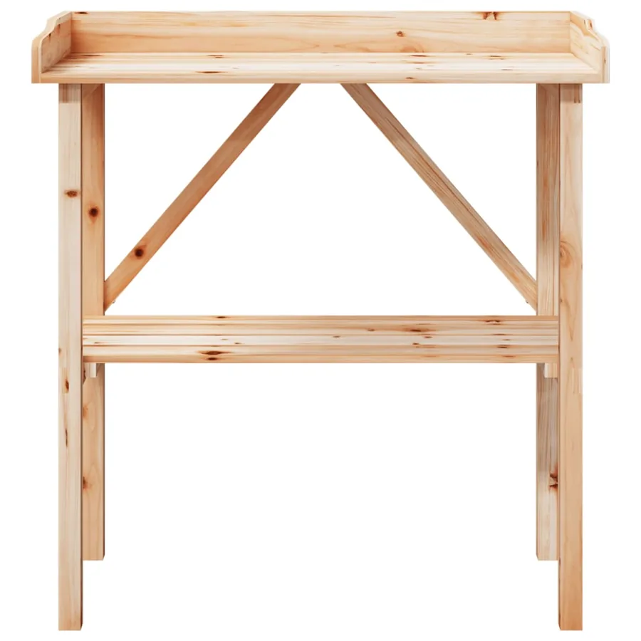 Table à plantes avec étagère 78x38x82,5 cm bois de sapin solide - 4