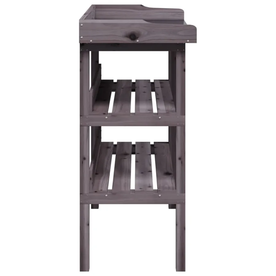 Table à plantes avec étagères gris 78x38x82,5 cm bois de sapin - 5