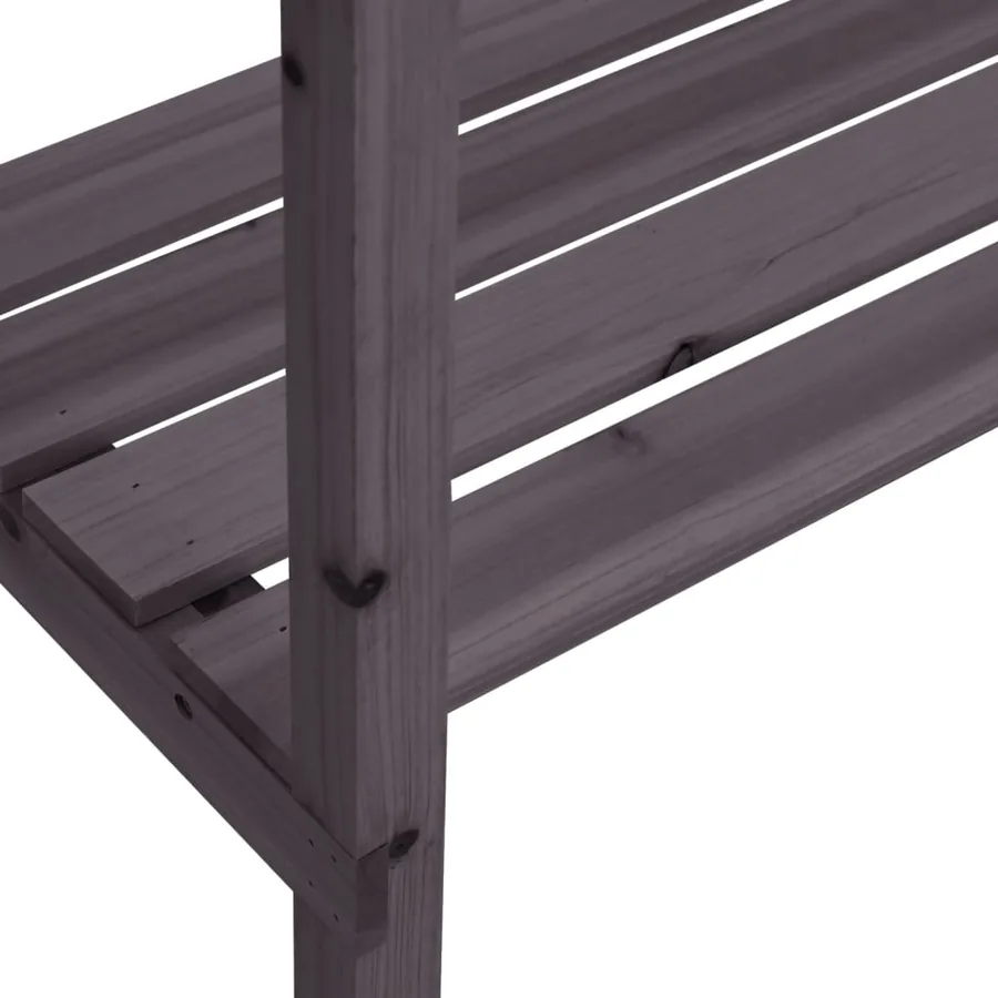 Table à plantes avec étagères gris 78x38x82,5 cm bois de sapin - 8