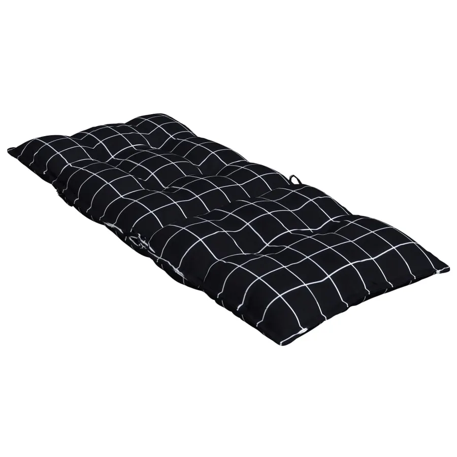 Coussins de chaise à dossier haut lot de 2 motif carreaux noir - 6